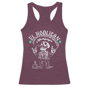 Funny Mexican Mariachi Skeleton Racerback Tank Top El Hooligan Mas Guapo Very Handsome TS02 Maroon Print Your Wear