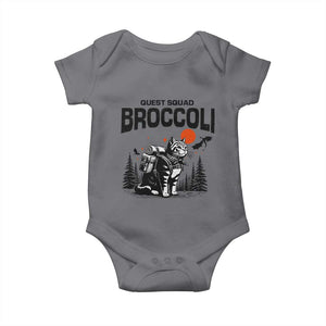 Quest Squad Broccoli Cat Baby Onesie Funny Hiking Adventure Cute Camping Feline TS02 Charcoal Print Your Wear