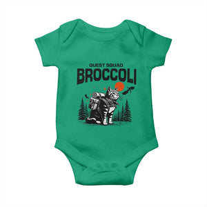 Quest Squad Broccoli Cat Baby Onesie Funny Hiking Adventure Cute Camping Feline TS02 Irish Green Print Your Wear