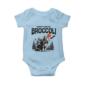 Quest Squad Broccoli Cat Baby Onesie Funny Hiking Adventure Cute Camping Feline TS02 Light Blue Print Your Wear
