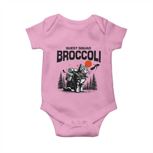 Quest Squad Broccoli Cat Baby Onesie Funny Hiking Adventure Cute Camping Feline TS02 Light Pink Print Your Wear