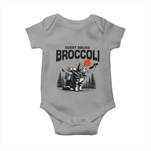 Quest Squad Broccoli Cat Baby Onesie Funny Hiking Adventure Cute Camping Feline TS02 Sport Gray Print Your Wear