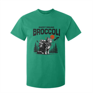 Quest Squad Broccoli Cat T Shirt For Kid Funny Hiking Adventure Cute Camping Feline TS02 Irish Green Print Your Wear