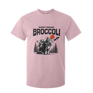 Quest Squad Broccoli Cat T Shirt For Kid Funny Hiking Adventure Cute Camping Feline TS02 Light Pink Print Your Wear
