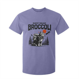 Quest Squad Broccoli Cat T Shirt For Kid Funny Hiking Adventure Cute Camping Feline TS02 Violet Print Your Wear