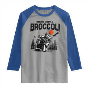 Quest Squad Broccoli Cat Raglan Shirt Funny Hiking Adventure Cute Camping Feline TS02 Sport Gray Royal Print Your Wear