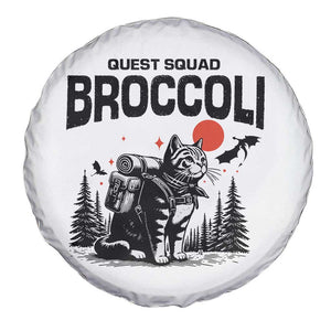 Quest Squad Broccoli Cat Spare Tire Cover Funny Hiking Adventure Cute Camping Feline TS02 Print Your Wear