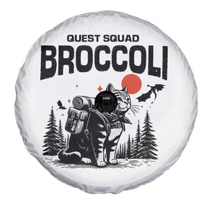 Quest Squad Broccoli Cat Spare Tire Cover Funny Hiking Adventure Cute Camping Feline TS02 Print Your Wear