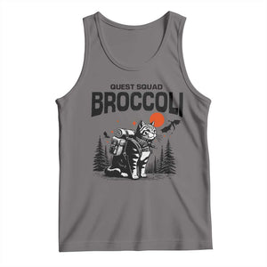 Quest Squad Broccoli Cat Tank Top Funny Hiking Adventure Cute Camping Feline TS02 Deep Heather Print Your Wear