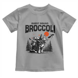 Quest Squad Broccoli Cat Toddler T Shirt Funny Hiking Adventure Cute Camping Feline TS02 Sport Gray Print Your Wear