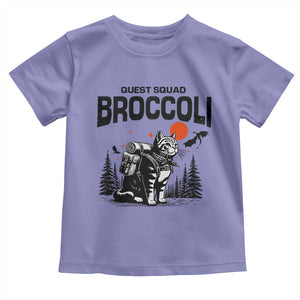 Quest Squad Broccoli Cat Toddler T Shirt Funny Hiking Adventure Cute Camping Feline TS02 Violet Print Your Wear