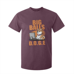 Funny Big Balls D.O.G.E T Shirt For Kid DOGE Shiba TS02 Maroon Print Your Wear