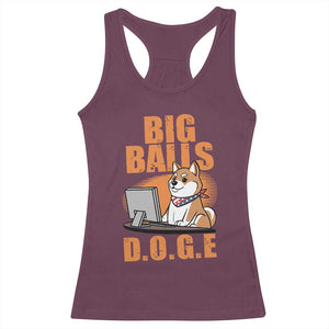Funny Big Balls D.O.G.E Racerback Tank Top DOGE Shiba TS02 Maroon Print Your Wear
