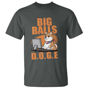 Funny Big Balls D.O.G.E T Shirt DOGE Shiba TS02 Dark Heather Print Your Wear