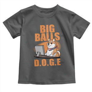 Funny Big Balls D.O.G.E Toddler T Shirt DOGE Shiba TS02 Dark Heather Print Your Wear