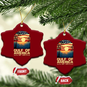 Gulf Of USA Ceramic Ornament Est 2025 American Flag Retro TS02 Print Your Wear