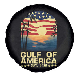 Gulf Of USA Spare Tire Cover Est 2025 American Flag Retro TS02 Print Your Wear