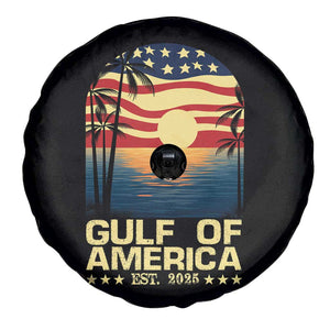 Gulf Of USA Spare Tire Cover Est 2025 American Flag Retro TS02 Print Your Wear