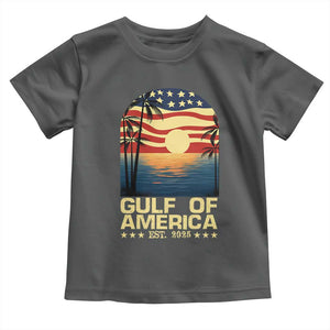 Gulf Of USA Toddler T Shirt Est 2025 American Flag Retro TS02 Dark Heather Print Your Wear