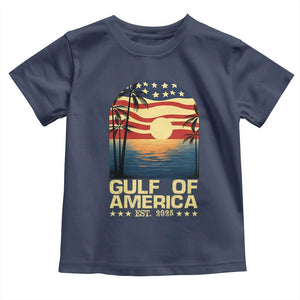Gulf Of USA Toddler T Shirt Est 2025 American Flag Retro TS02 Navy Print Your Wear