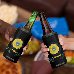 Ukraine Sunflower 4 in 1 Can Cooler Tumbler Ukrainian Flag TS02 Print Your Wear
