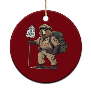 Foxtrot Delta Tango Resist Bear Ceramic Ornament TS02 1pc Red Print Your Wear