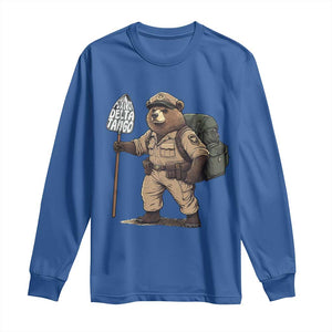 Foxtrot Delta Tango Resist Bear Long Sleeve Shirt TS02 Royal Blue Print Your Wear