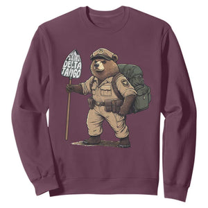 Foxtrot Delta Tango Resist Bear Sweatshirt TS02 Maroon Print Your Wear