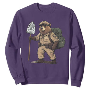 Foxtrot Delta Tango Resist Bear Sweatshirt TS02 Purple Print Your Wear