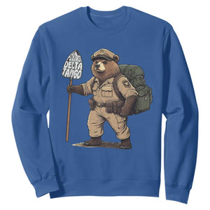 Foxtrot Delta Tango Resist Bear Sweatshirt TS02 Royal Blue Print Your Wear