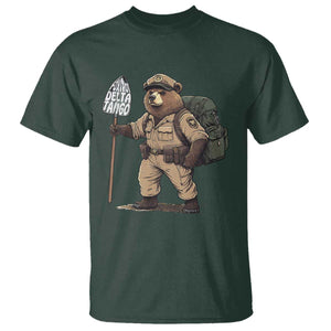 Foxtrot Delta Tango Resist Bear T Shirt TS02 Dark Forest Green Print Your Wear