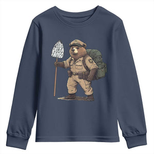 Foxtrot Delta Tango Resist Bear Youth Sweatshirt TS02 Navy Print Your Wear