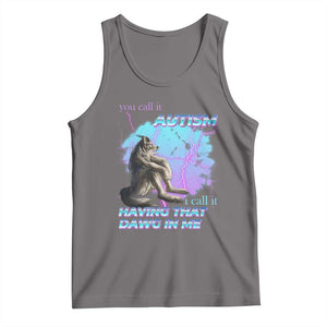 Funny Autistic Alpha Wolf Meme Tank Top You Call It Autism I Call It Having That Dawg In Me TS02 Deep Heather Print Your Wear