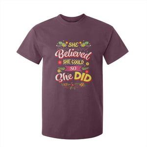She Believed She Could So She Did T Shirt For Kid TS02 Maroon Print Your Wear