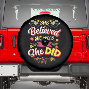 She Believed She Could So She Did Spare Tire Cover TS02 Black Print Your Wear