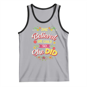 She Believed She Could So She Did Tank Top TS02 Athletic Heather Black Print Your Wear