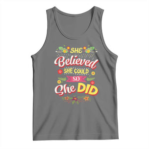 She Believed She Could So She Did Tank Top TS02 Black Heather Print Your Wear