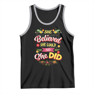 She Believed She Could So She Did Tank Top TS02 Black Athletic Heather Print Your Wear