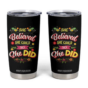 She Believed She Could So She Did Tumbler Cup TS02 Black Print Your Wear