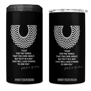 RGB Inspirational Quotes 4 in 1 Can Cooler Tumbler Fight For The Things You Care About TS02 One Size: 16 oz Black Print Your Wear