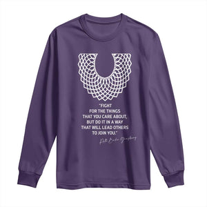 RGB Inspirational Quotes Long Sleeve Shirt Fight For The Things You Care About TS02 Purple Print Your Wear