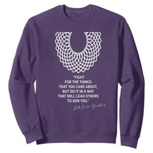 RGB Inspirational Quotes Sweatshirt Fight For The Things You Care About TS02 Purple Print Your Wear