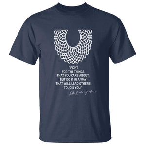 RGB Inspirational Quotes T Shirt Fight For The Things You Care About TS02 Navy Print Your Wear