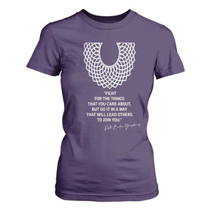 RGB Inspirational Quotes T Shirt For Women Fight For The Things You Care About TS02 Purple Print Your Wear