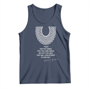 RGB Inspirational Quotes Tank Top Fight For The Things You Care About TS02 Navy Print Your Wear