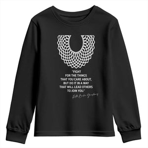 RGB Inspirational Quotes Youth Sweatshirt Fight For The Things You Care About TS02 Black Print Your Wear