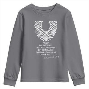 RGB Inspirational Quotes Youth Sweatshirt Fight For The Things You Care About TS02 Charcoal Print Your Wear