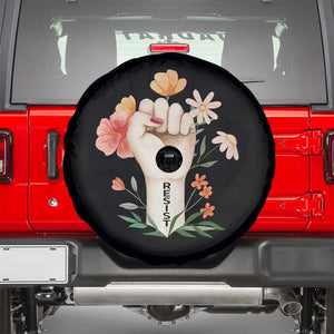 Empowered Women Spare Tire Cover Resist Raised Fist Retro Boho TS02 Black Print Your Wear