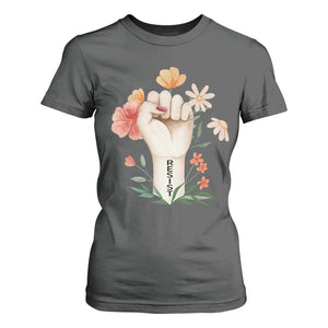 Empowered Women T Shirt For Women Resist Raised Fist Retro Boho TS02 Dark Heather Print Your Wear
