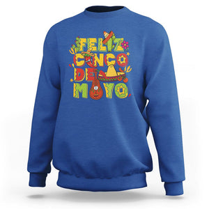Funny Cinco De Mayo Sweatshirt Feliz Cinco De Mayo Mexican Fiesta Happy 5 De Mayo Party TS02 Royal Blue Printyourwear